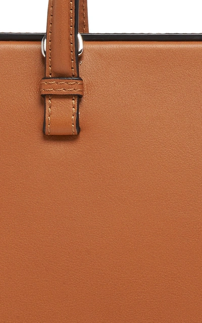 Shop Loewe Small Postal Leather Top Handle Bag In Brown