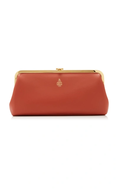 Shop Mark Cross Susanna Leather Frame Clutch In Red