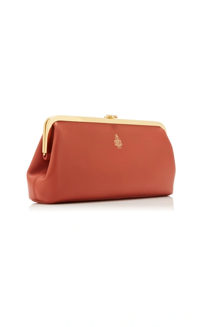 Shop Mark Cross Susanna Leather Frame Clutch In Red