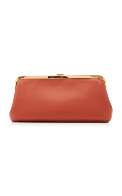 Shop Mark Cross Susanna Leather Frame Clutch In Red