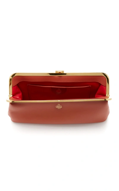 Shop Mark Cross Susanna Leather Frame Clutch In Red