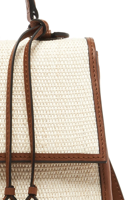 Shop Hunting Season Viola Leather-trimmed Canvas Bag In Neutral