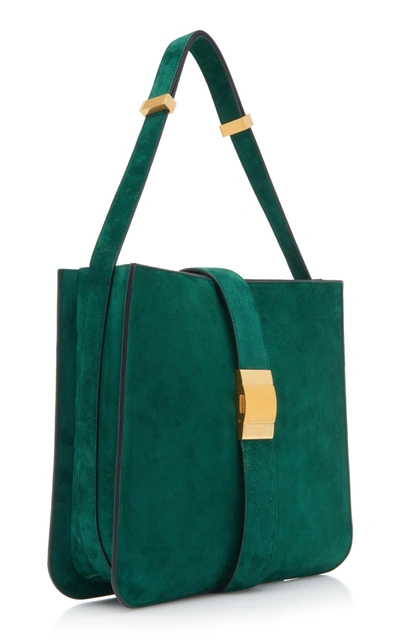 Shop Bottega Veneta Marie Suede Bag In Green