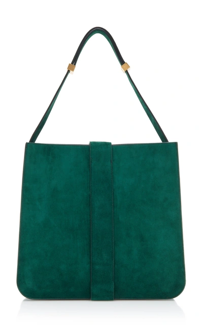 Shop Bottega Veneta Marie Suede Bag In Green