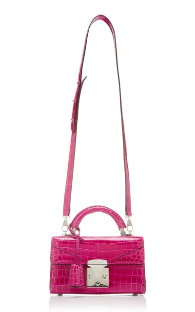 Shop Stalvey Top Handle 2.0 Alligator Shoulder Bag In Pink