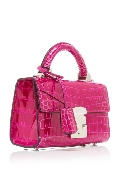 Shop Stalvey Top Handle 2.0 Alligator Shoulder Bag In Pink