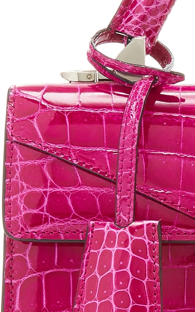 Shop Stalvey Top Handle 2.0 Alligator Shoulder Bag In Pink