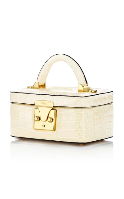 Shop Stalvey Exclusive Alligator Mini Beauty Case In White