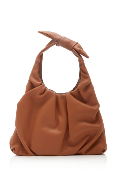 Staud Island Knotted Leather Tote In Brown ModeSens