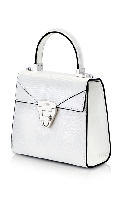 Shop Stalvey Trapezoid Mini Lizard Bag In White