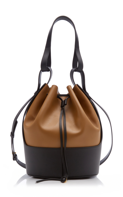 Shop Loewe Balloon Two-tone Leather Shoulder Bag In Brown