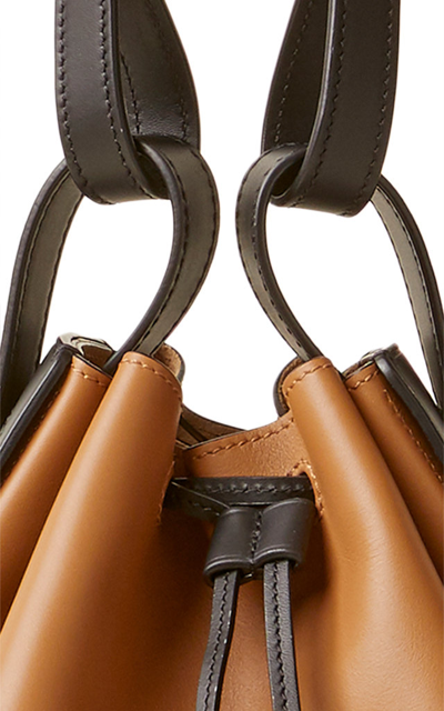 Shop Loewe Balloon Two-tone Leather Shoulder Bag In Brown