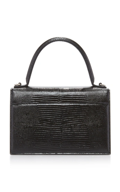 Shop Balenciaga Sharp Xs Lizard-effect Leather Bag In Black