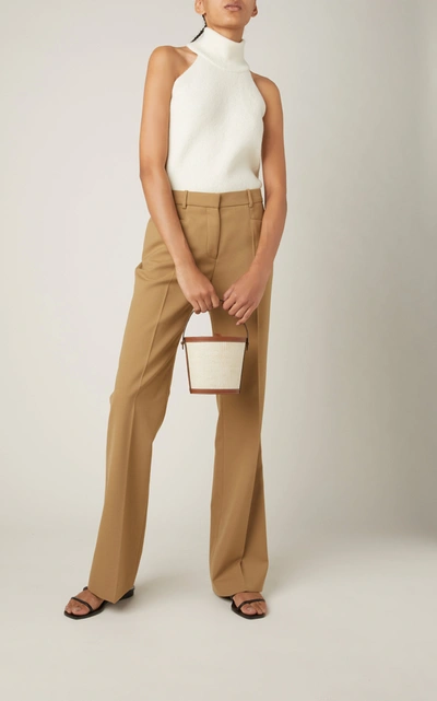 Shop Hunting Season Two-tone Nappa Leather Bucket Bag In Neutral