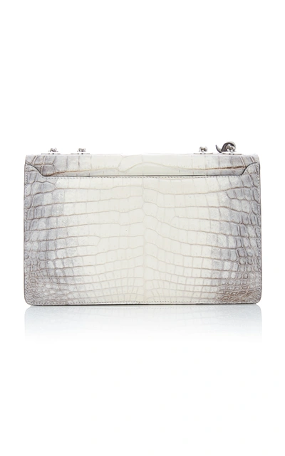 Shop Stalvey M'o Exclusive Himalayan 2.0 Crocodile Shoulder Bag In Grey