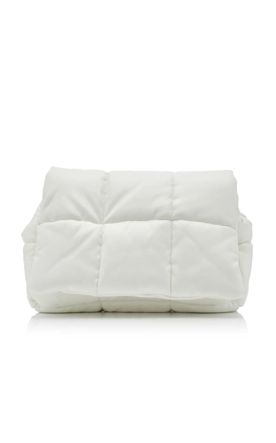 Shop Stand Studio Wanda Oversized Padded Faux Leather Clutch In White