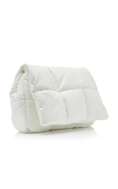 Shop Stand Studio Wanda Oversized Padded Faux Leather Clutch In White