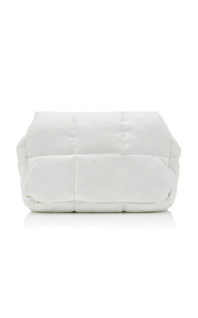 Shop Stand Studio Wanda Oversized Padded Faux Leather Clutch In White