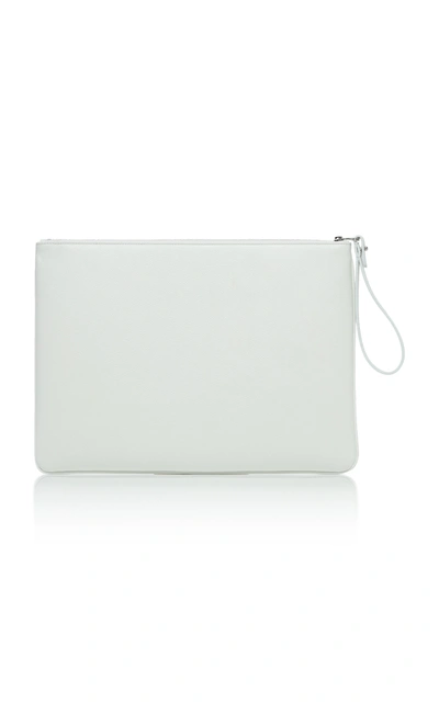 Shop Balenciaga Printed Textured-leather Pouch In White