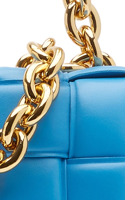 Shop Bottega Veneta The Chain Cassette Leather Bag In Blue