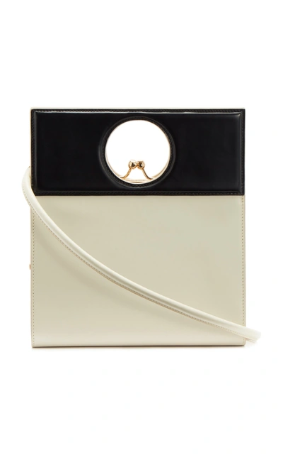 Shop Usisi Sister Eddie Two-tone Leather Top Handle Bag In Black/white