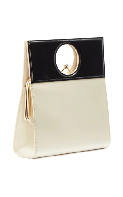Shop Usisi Sister Eddie Two-tone Leather Top Handle Bag In Black/white