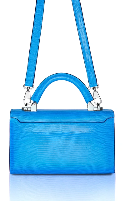 Shop Stalvey Neon Mini Lizard Top Handle 2.0 Bag In Blue