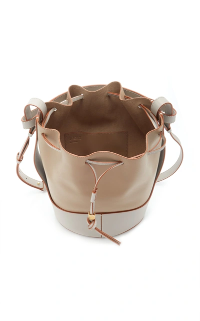 Shop Loewe Balloon Two-tone Leather Shoulder Bag In Neutral