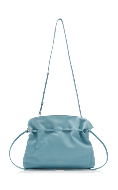 Shop Mansur Gavriel Protea Leather Crossbody Bag In Blue