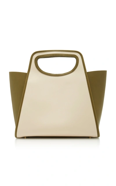 Shop Elleme Cupidon Large Leather-paneled Canvas Tote In Ivory