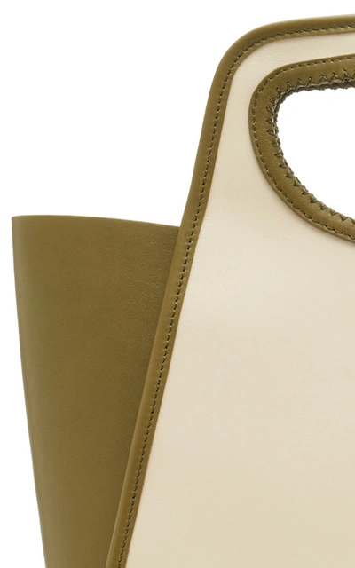 Shop Elleme Cupidon Large Leather-paneled Canvas Tote In Ivory