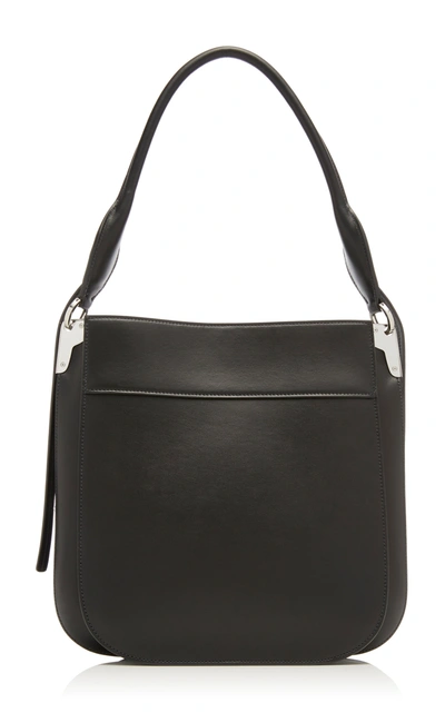 Shop Prada Margit Leather Hobo Shoulder Bag In Black