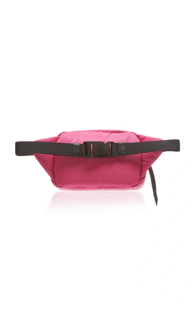 Shop Prada Leather-trimmed Nylon Belt Bag In Pink