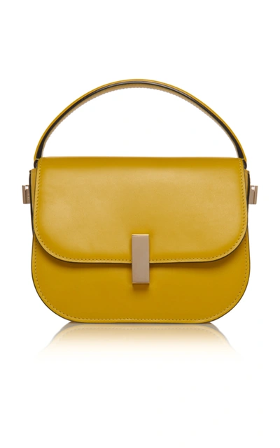 Shop Valextra Iside Mini Leather Top Handle Bag In Yellow