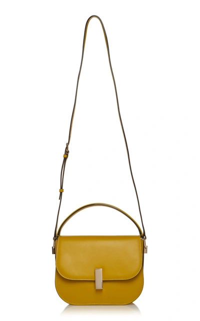 Shop Valextra Iside Mini Leather Top Handle Bag In Yellow