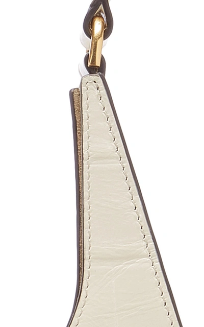 Shop Staud Rey Croc-effect Leather Shoulder Bag In White