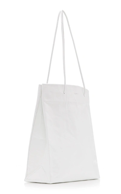 Shop Medea Busted Tall Leather Top-handle Bag In White