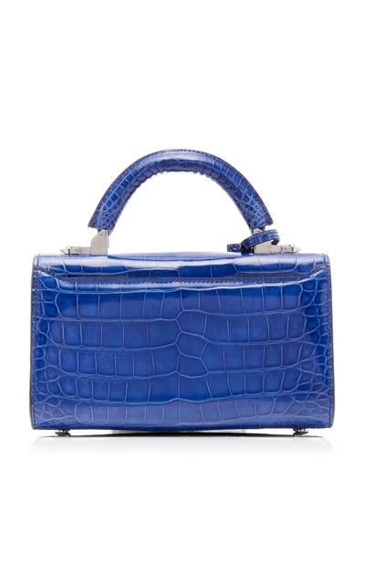 Shop Stalvey M'o Exclusive Top Handle 2.0 Alligator Shoulder Bag In Blue