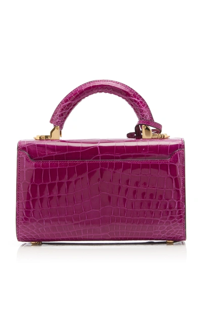 Shop Stalvey Top Handle 2.0 Alligator Shoulder Bag In Purple