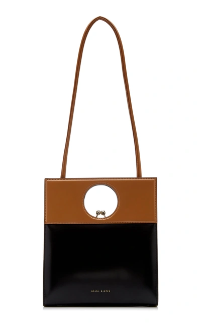 Shop Usisi Sister Eddie Two-tone Leather Top Handle Bag In Black