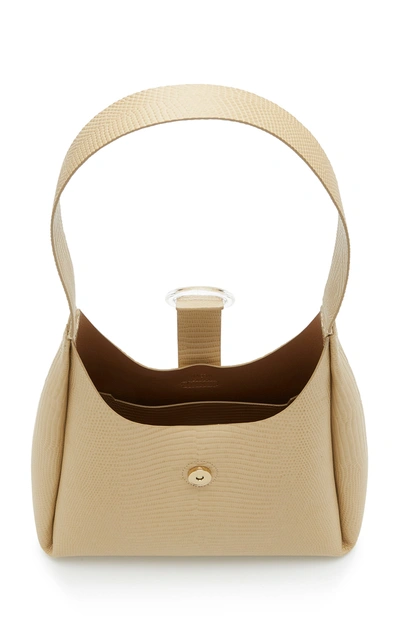 Shop Imago-a Plis Lizard-effect Leather Shoulder Bag In Tan