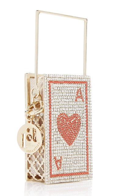 Shop Rosantica Poker Crystal-embellished Brass Mini Top Handle Bag In Red