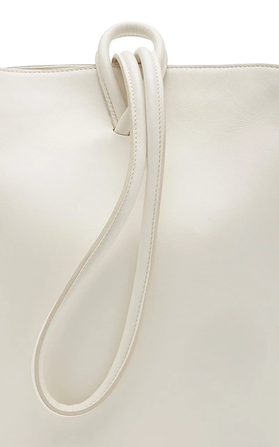 Shop Little Liffner Medium Loop Leather Bucket Bag In White