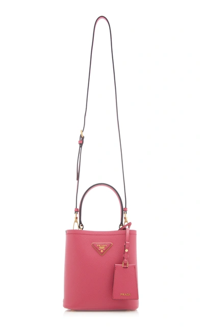 Shop Prada Small Saffiano Leather Panier Bag In Pink