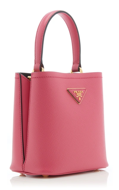 Shop Prada Small Saffiano Leather Panier Bag In Pink