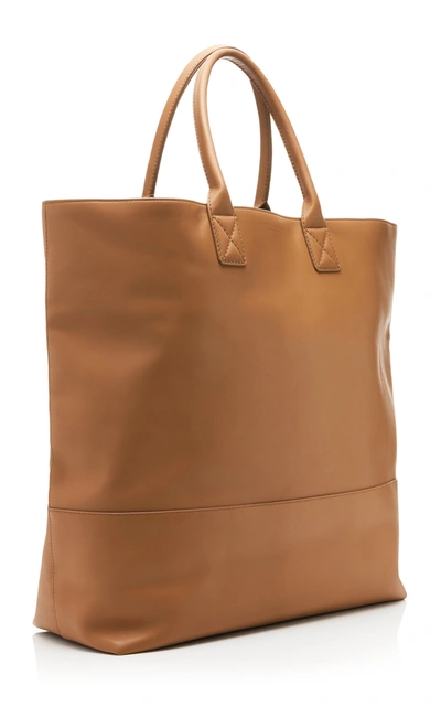 Shop Bottega Veneta Maxi Cabat Leather Tote In Brown