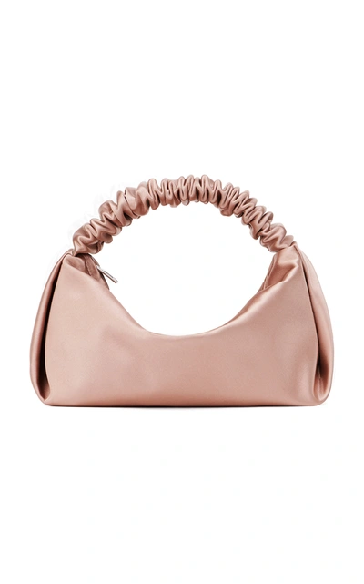 Shop Alexander Wang Mini Scrunchie Satin Top Handle Bag In Pink