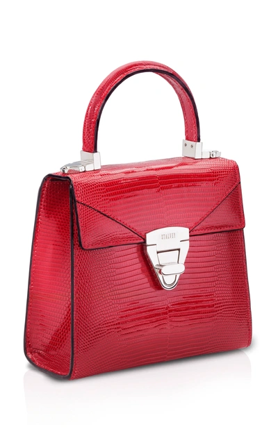 Shop Stalvey Exclusive Trapezoid Mini Lizard Bag In Red