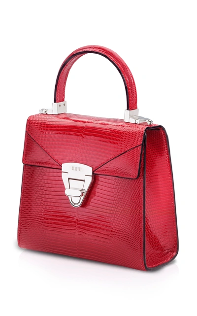 Shop Stalvey Exclusive Trapezoid Mini Lizard Bag In Red