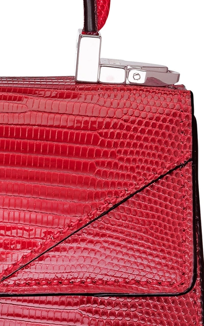 Shop Stalvey Exclusive Trapezoid Mini Lizard Bag In Red